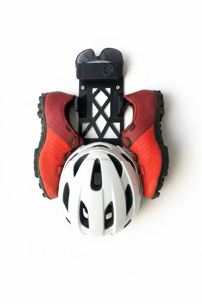 Cycling helmet and shoes storage